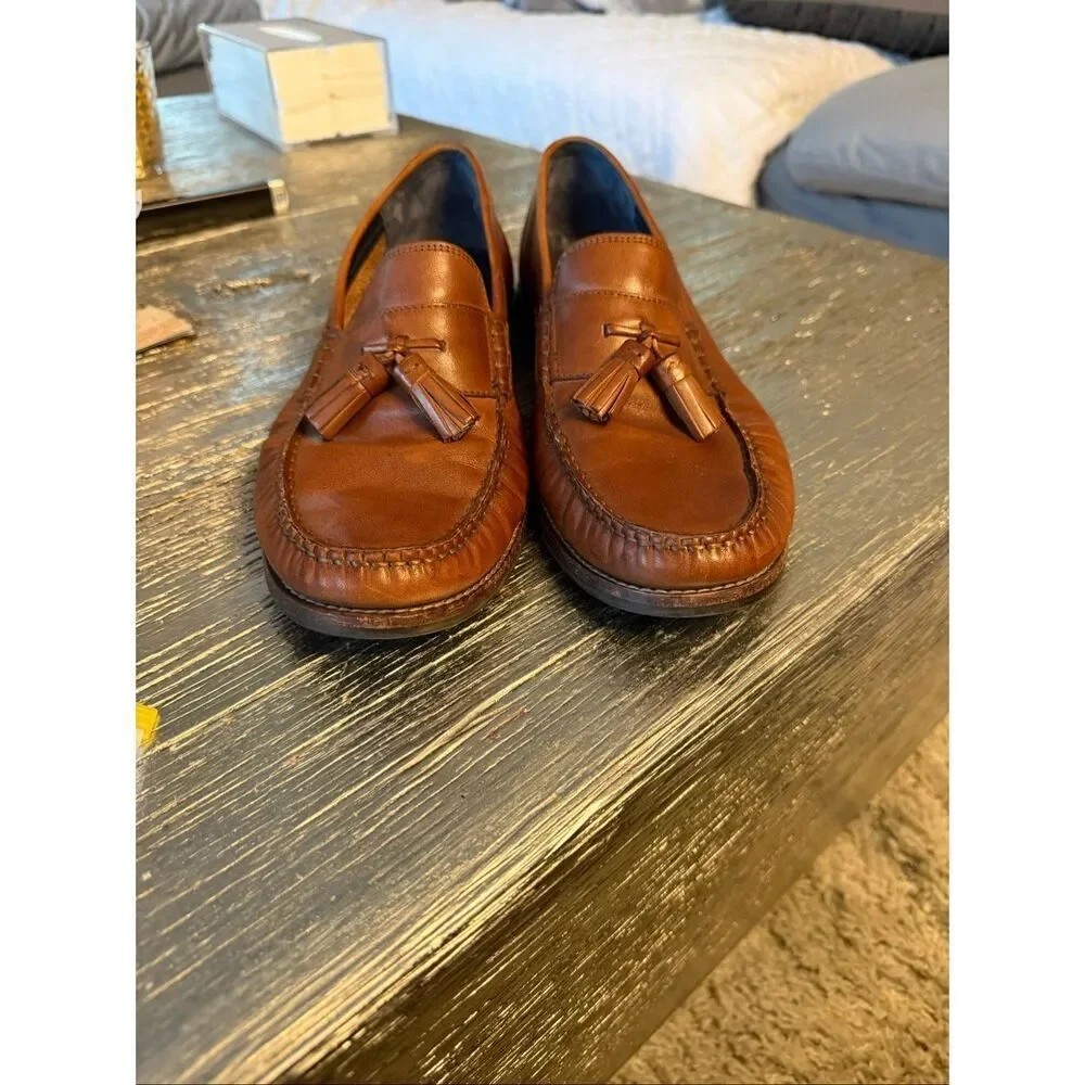Cole Haan Brown Leather Tassel Maine Classic Pinch Loafers sz 10 EUC
